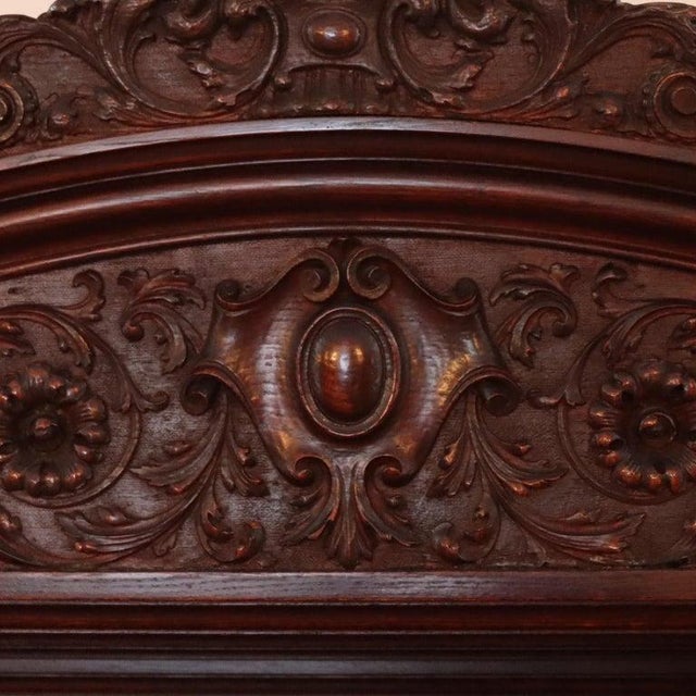 1900 - 1909 Monumental Antique Rj Horner Heavily Figural Winged Griffin Carved Oak Sideboard, Attributed For Sale - Image 5 of 18