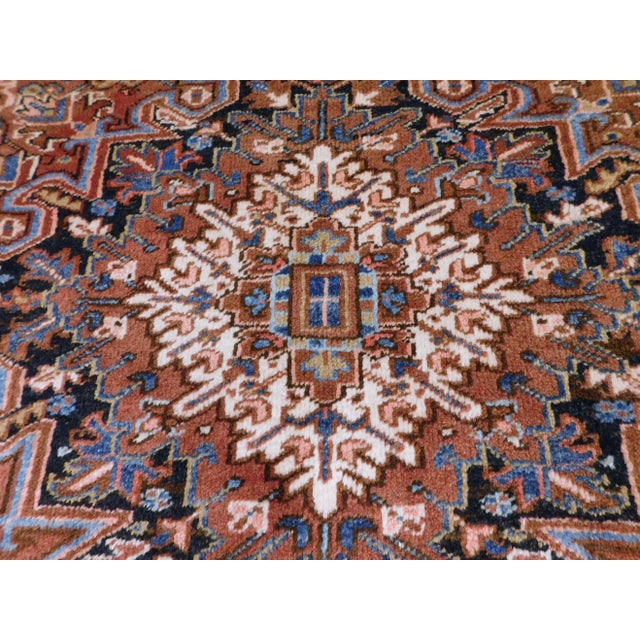 Hand Knotted Vintage Persian Heriz Rug 9'9"x 7'9" For Sale - Image 10 of 13