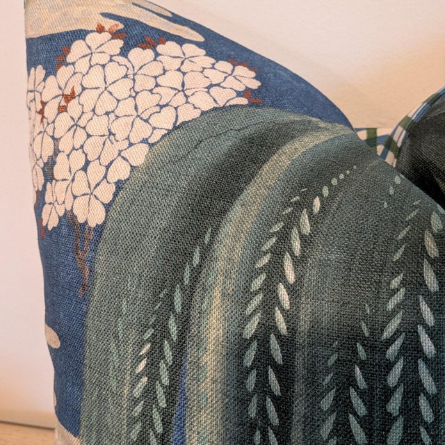 Anna French Willow Tree Pillow in Blue & Green- Single For Sale In Greensboro - Image 6 of 6
