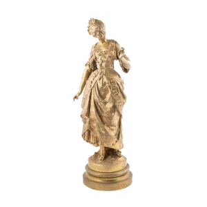 Late 19th Century Vintage Gilt French Bronze Female Figure by August Moreau