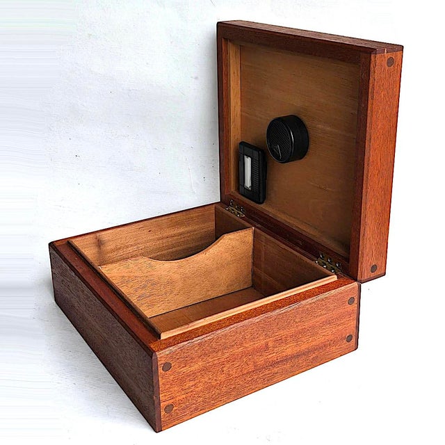 Vintage Tropical Hardwood Humidor With Spanish Cedar Lining For Sale - Image 10 of 15