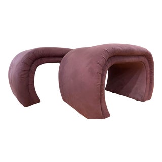 Directional Waterfall Ottomans - a Pair For Sale