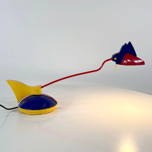 Postmodern Blue and Red Toucan Table Lamp from Brilliant Leuchten, Germany, 1980s For Sale - Image 3 of 11