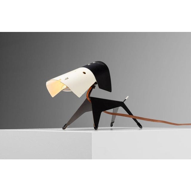 Black French Dog Lamp by Jean Boris Lacroix for Disderot, 1950 For Sale - Image 8 of 18