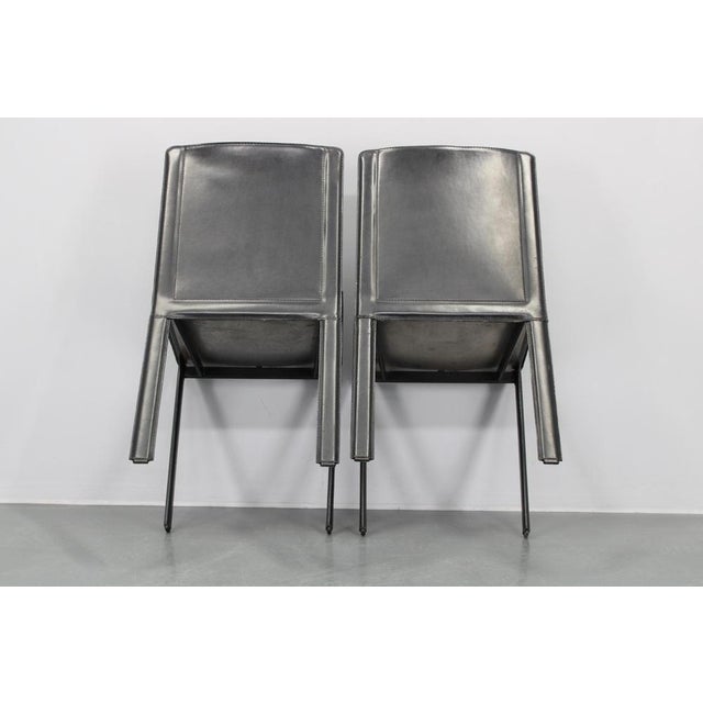 Four Dining Chairs in Leather in the style of Matteo Grassi, Italy, 1980s, Set of 4 For Sale - Image 15 of 17