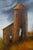 Late 20th Century Everett Woodson Rustic Barn Farm Silo Landscape Oil Painting 31" For Sale - Image 6 of 11