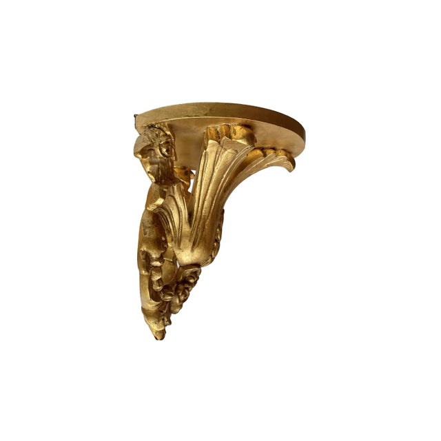 Italian Vintage Giltwood Italian Wall Brackets- a Pair For Sale - Image 3 of 4