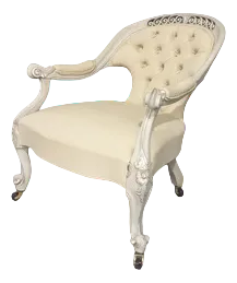 English Painted & Silver Gilt Chair, 1880s
