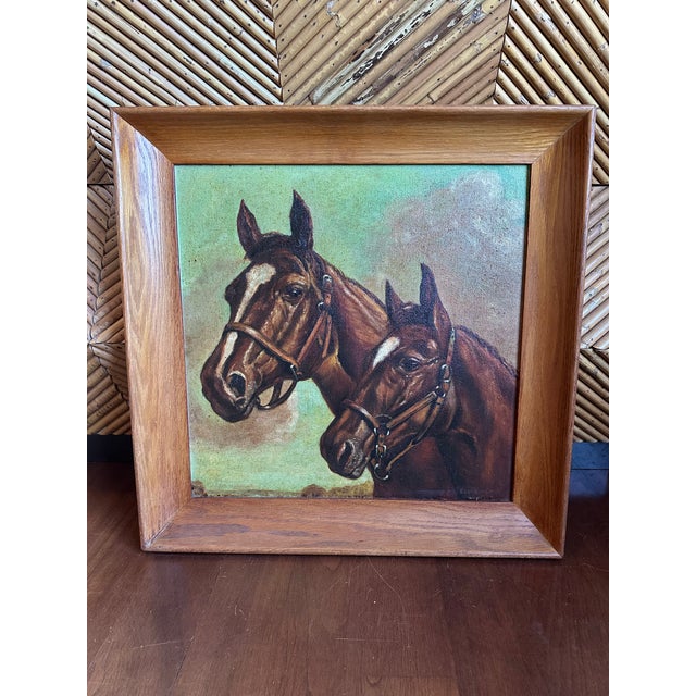 Vintage 1959 Equestrian Horse Portrait Oil Painting - Signed & Framed For Sale - Image 16 of 16