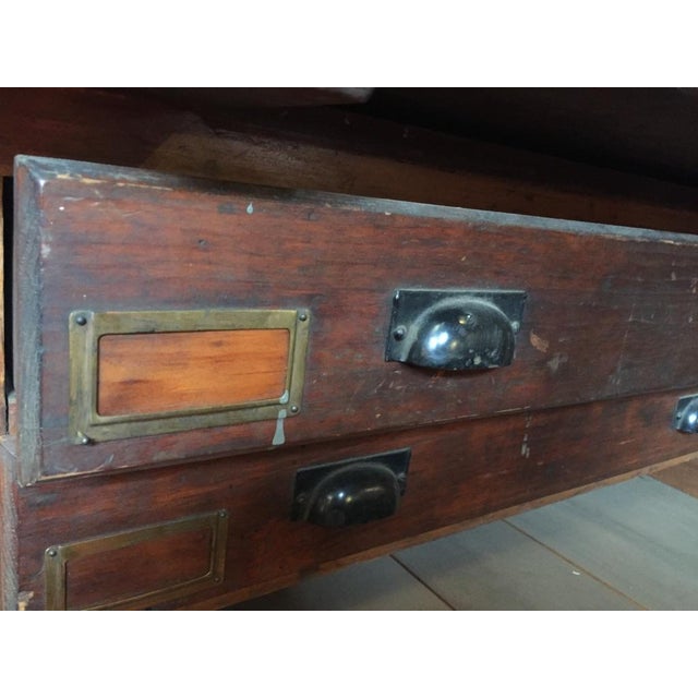 Wood Vintage Typographers Wooden Counter For Sale - Image 7 of 14