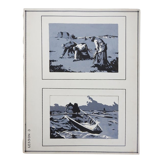 Late 19th Century Horace Boylston Dummer Student Studies Fisherman Farmworkers For Sale
