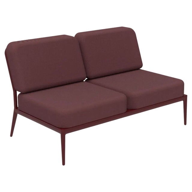 Nature Burgundy Double Central Modular Sofa by Mowee For Sale