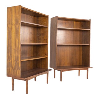 Borge Mogensen Style Walnut Bookshelves, a Pair For Sale