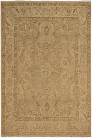 1990s Boho Chic Sun-Faded Tan/Lt. Brown Hand-Knotted Rug - 8'9 X 11'11