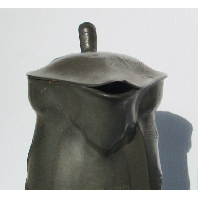 Antique Art Nouveau Pewter Lidded Pitcher 1905 For Sale - Image 4 of 10