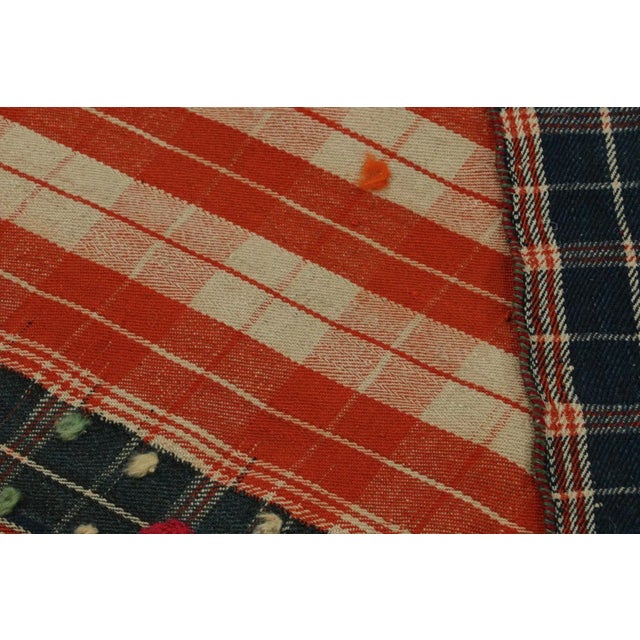 Textile 1950s Vintage Afghan Tribal Kilim Rug With Vertical Stripes For Sale - Image 7 of 7