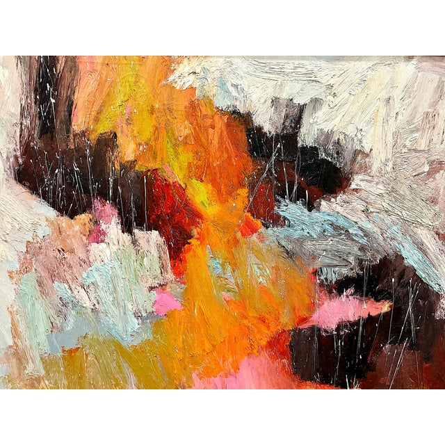 This abstract painting is a work by Joan Miller Linsley (1922–2000), an American artist recognized for her contributions...