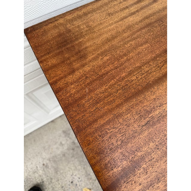 Red Vintage Duncan Phyfe Style Mahogany Pedestal Game Table With Brass Paw Feet For Sale - Image 8 of 12