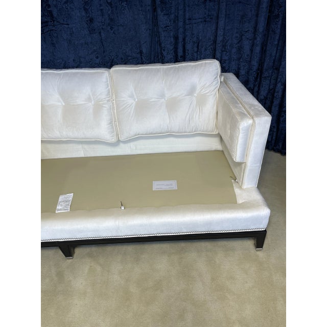White Velvet Whitaker Sofa Michael Weiss by Vanguard Furniture For Sale - Image 11 of 12