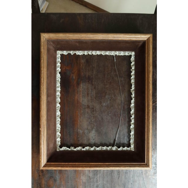 Victorian Antique Velvet and Lace Trim Frame For Sale - Image 3 of 6