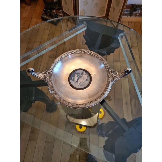Antique Silver-Plated Metal & Biscuit Porcelain Tazza Dish from WMF For Sale - Image 15 of 17