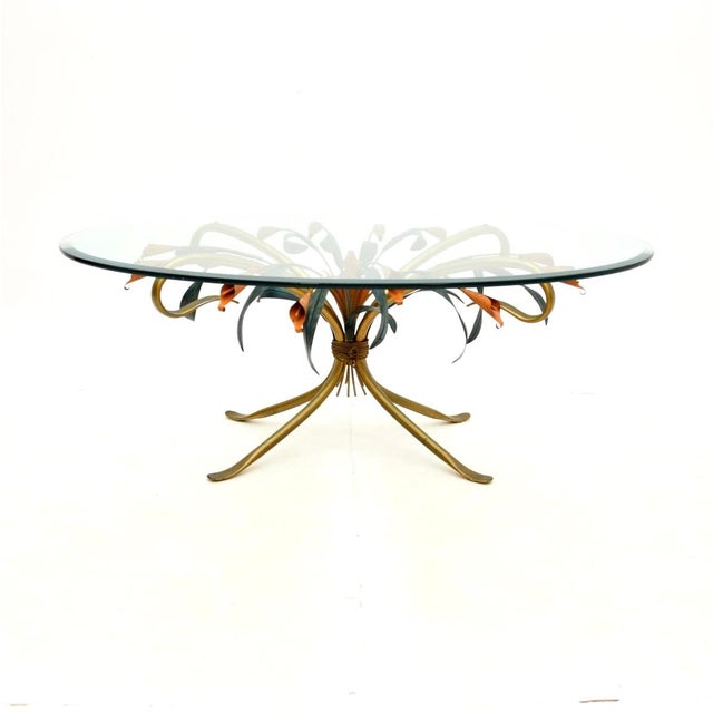 A stunning vintage gilt metal coffee table by Hans Kogl, made in Germany and dating from the 1970’s. It is beautifully...