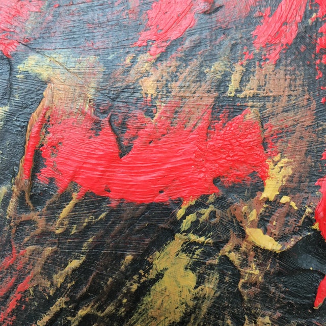 Red Artist Edgar Gutierrez Original Acrylic on Linen Work of Art For Sale - Image 8 of 13