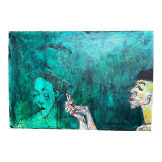 Original Painting Mixed Media Figurative #9 Gesture on Paper by Nancy Rosen For Sale