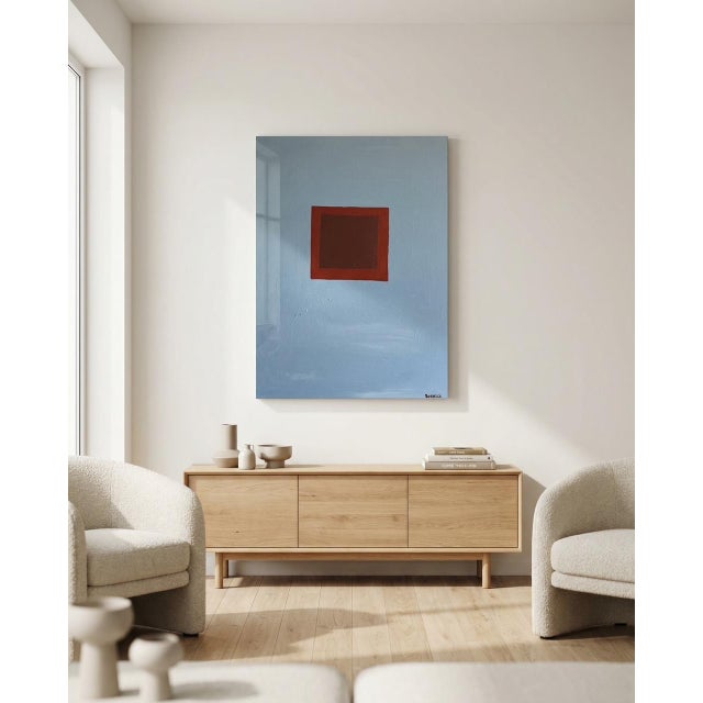 Bodasca, Silent Blue Minimalist Composition, 2026, Acrylic on Canvas For Sale - Image 7 of 8