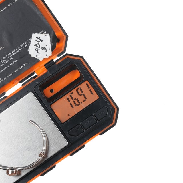 6 1/8" Lee Bennett Navajo 14k/Sterling and Opal cuff bracelet For Sale - Image 10 of 10