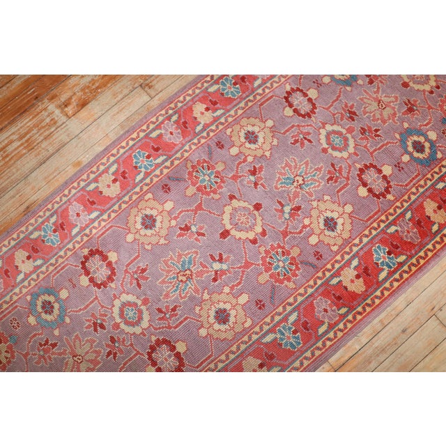 Textile Early 20th Century Purple Narrow Long Turkish Runner - 2'8" x 22'5" For Sale - Image 7 of 9