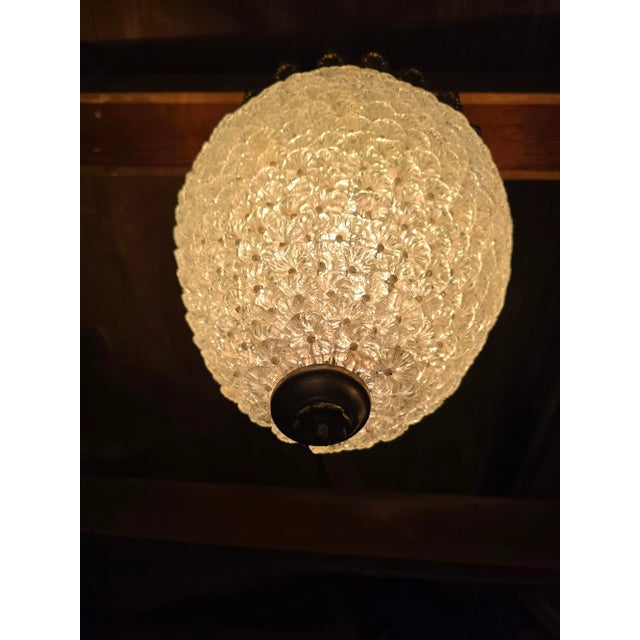 Mid-Century Modern Vintage Mid Century Bagues Style Pearl Jeweled Chandelier For Sale - Image 3 of 12