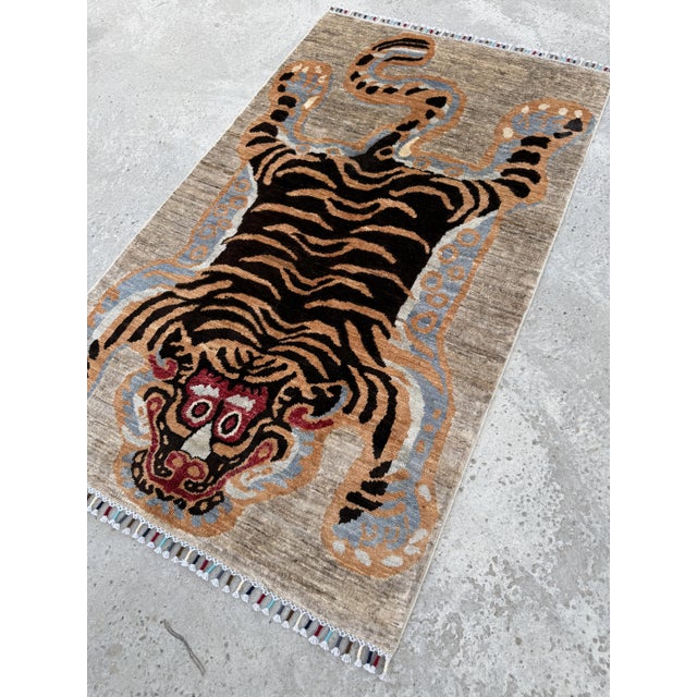 Tibetan Tiger Design Area Rug, 02'11 X 04'11 For Sale - Image 6 of 12