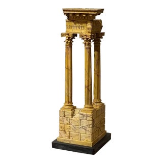 Mid 19th Century Grand Tour Giallo Antico Model of the Temple of Vespasian For Sale