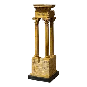 Mid 19th Century Grand Tour Giallo Antico Model of the Temple of Vespasian