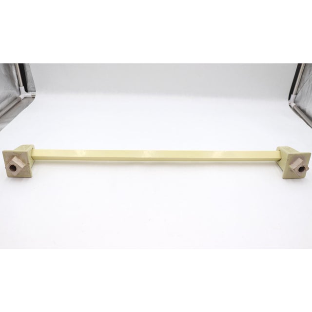 Mid 20th Century Vintage 27 In. Yellow Ceramic Towel Bar For Sale - Image 5 of 7