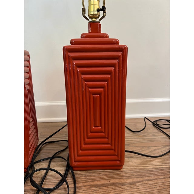 Mid 20th Century Pair of Midcentury Ceramic Table Lamps For Sale - Image 5 of 6