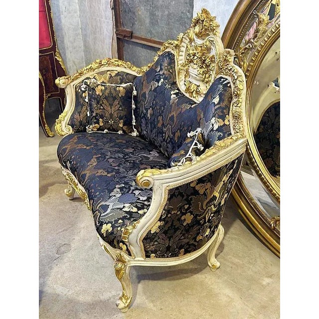 The sofa comes with 2 pillows. Elegance and comfort assured. Stunning details. The sofa comes with 2 pillows. Beautiful...