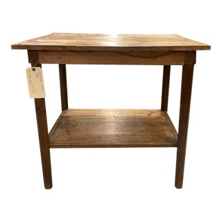 Solid Oak Antique French Farm Style Table For Sale