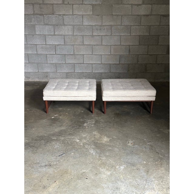 1950s Edward Wormley for Dunbar Oversized Ottomans or Benches, Unmarked - A Pair For Sale In Philadelphia - Image 6 of 12