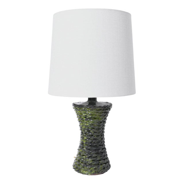Kasaï Green Rope Ceramic Lamp by Barracuda Interiors For Sale