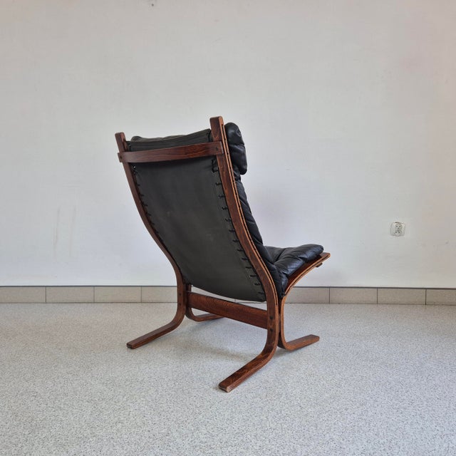 Mid-Century Modern Mid-Century Black Leather Siesta Chair by Ingmar Relling for Westnofa, 1960s For Sale - Image 3 of 10