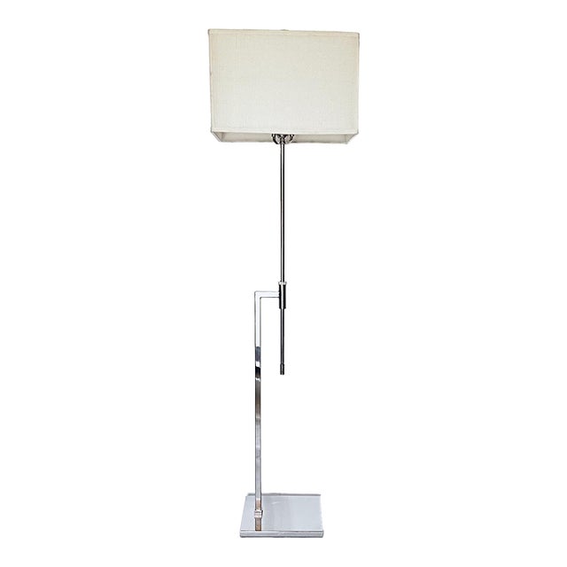 Vintage Chrome Adjustable Floor Lamp Attributed to Laurel Lamp Company For Sale