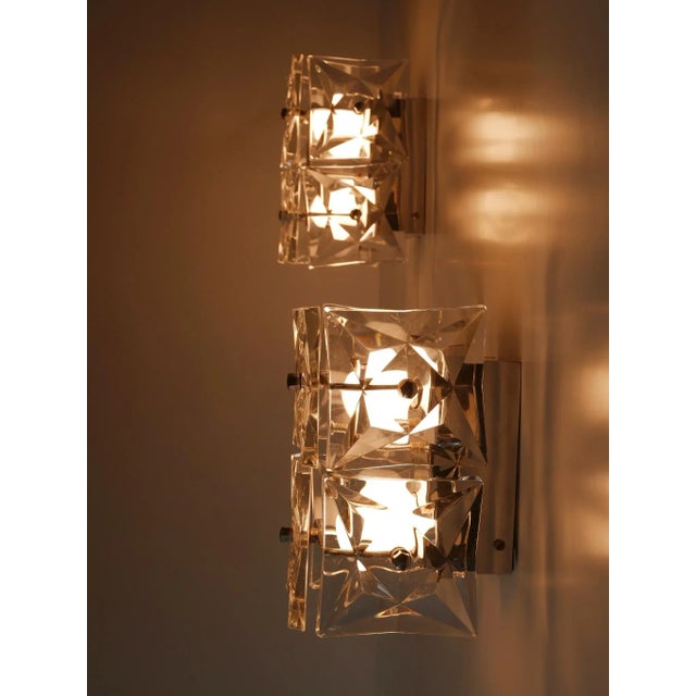 Mid-Century Modern Crystal Glass Sconces from Kinkeldey, 1960s, Set of 2 For Sale - Image 12 of 17