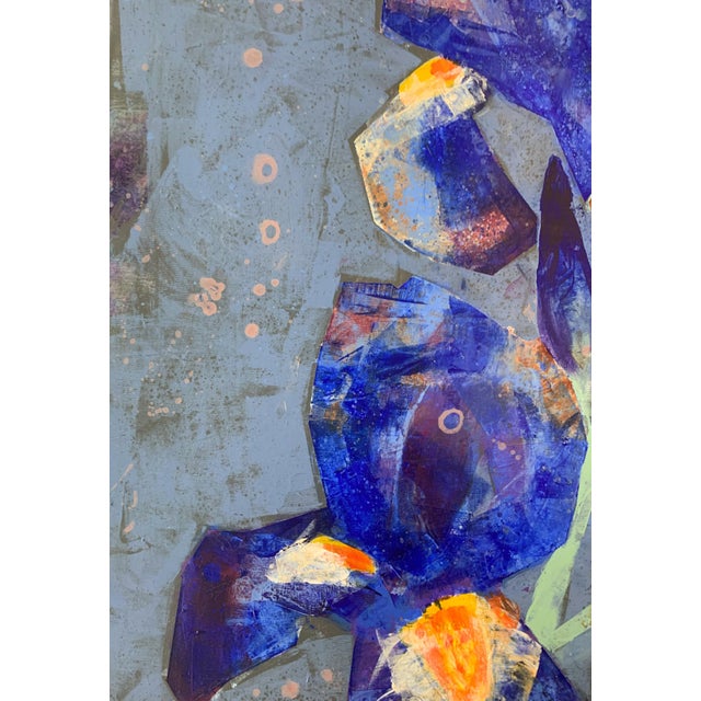 Anna Masiul-Gozdecka, Blue Irises, 2023, Acrylic on Canvas For Sale - Image 3 of 5