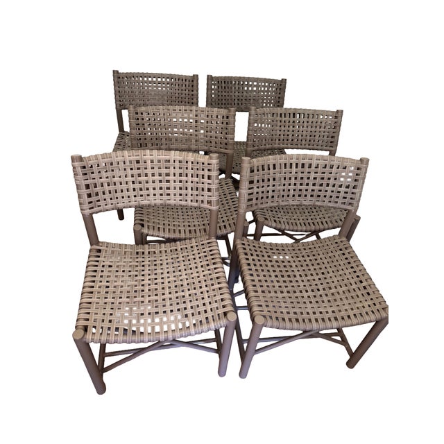 Contemporary McGuire Antalya Outdoor Side Chairs- Set of 6 For Sale - Image 3 of 12