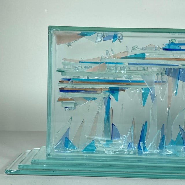 Glass Late 20th Century Contemporary Studio Glass Abstract Sculpture For Sale - Image 7 of 16