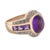 Vintage 2.70 Carat Amethyst Diamond 14k Yellow Gold Ring, Size 5.25 For Sale - Image 4 of 6