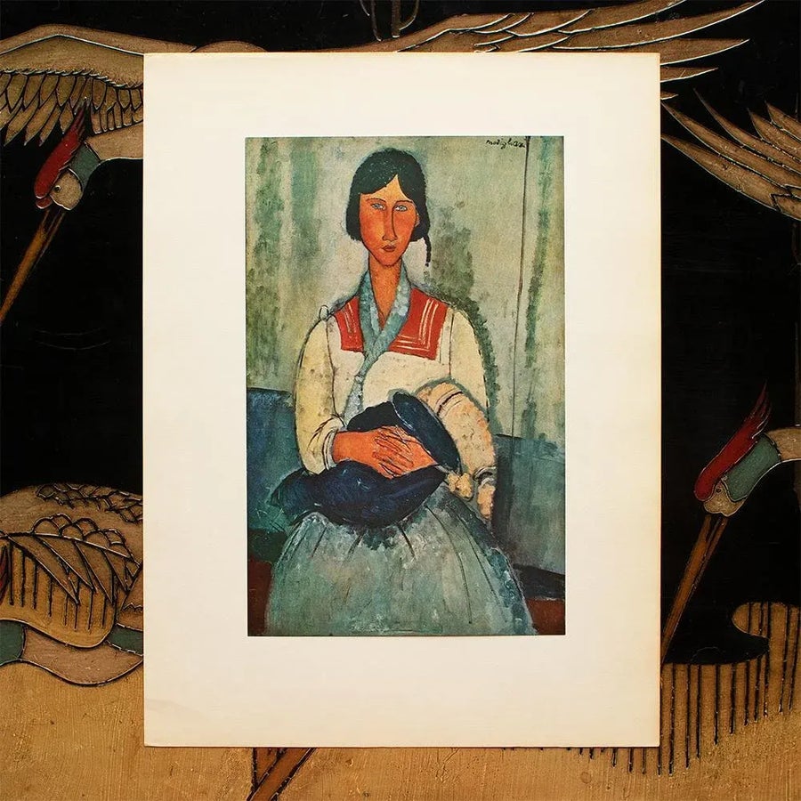 モディリアーニ　リトグラフ　GYPSY WOMAN WITH A BABY Gypsy Woman with a Baby, 1919 by Amedeo Modigliani