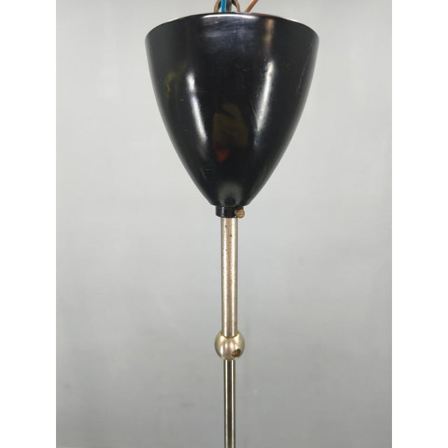 Black Adjustable Czech Pendant Light in Opaline Glass, 1970s For Sale - Image 8 of 12